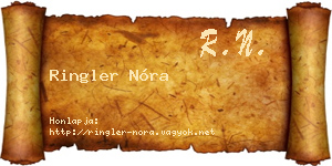 Ringler Nóra névjegykártya