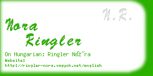 nora ringler business card